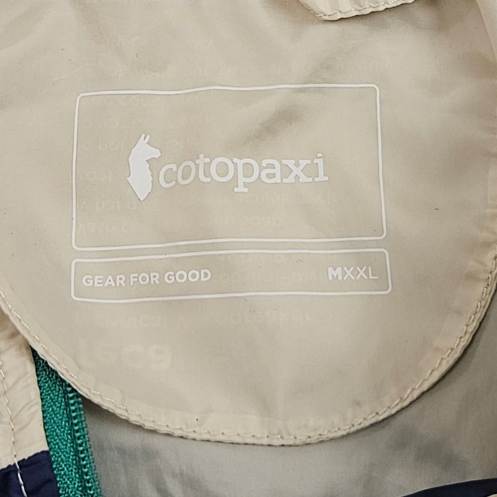 Cotopaxi Windbreaker XXL Blue Green Colorblock Teca Half Zip Pullover Jacket - Picture 3 of 10